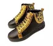 versace jean chaussure noir homme embossing flower